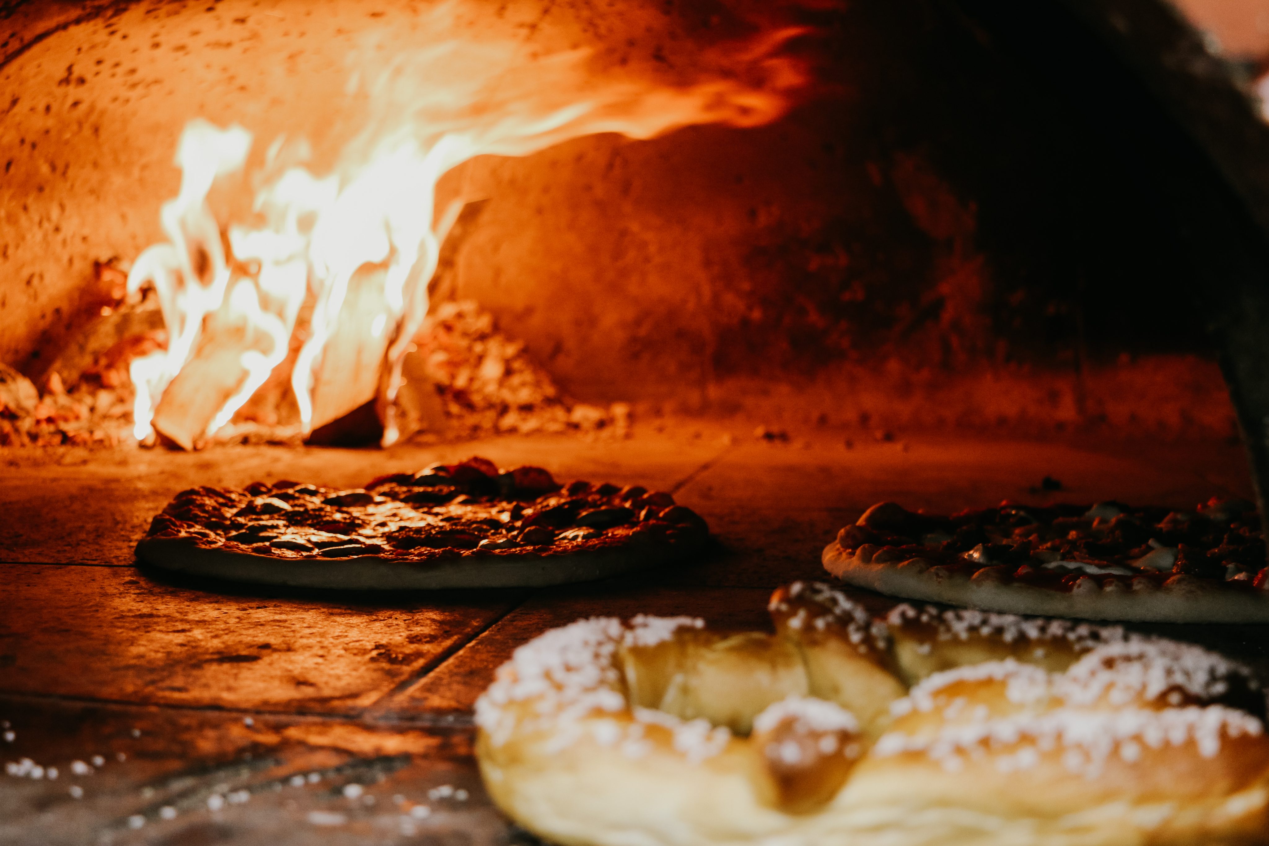 Wood-fired pizza kitchen